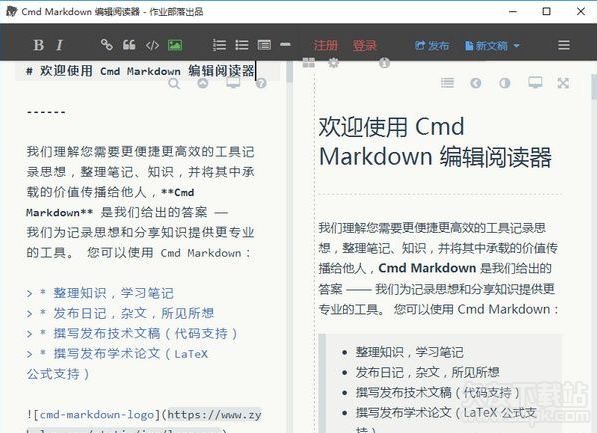Cmd Markdown编辑器 位