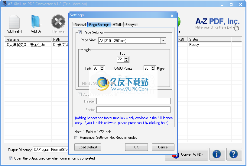 AZXMLtoPDFConverter