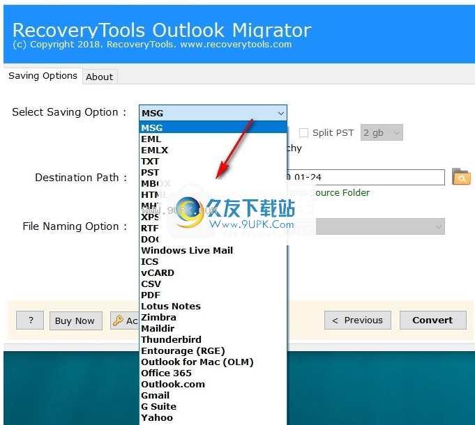 RecoveryTools Outlook Migrator