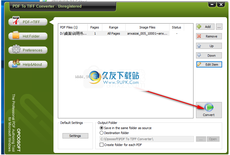 OpooSoft PDF To TIFF Converter