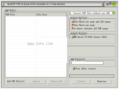 VeryPDFPDFtoExcelOCRConverter