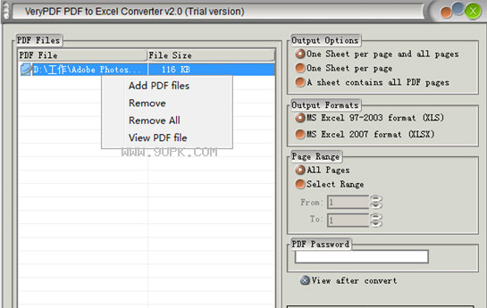 VeryPDF PDF to Excel OCR Converter