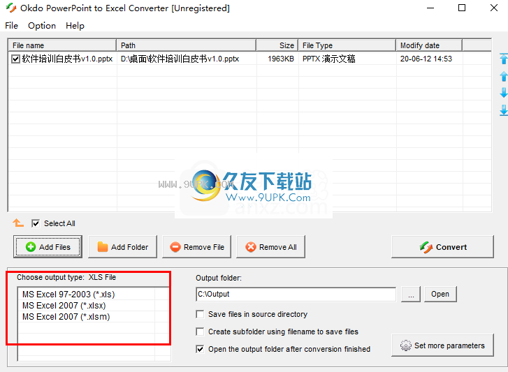 Okdo PowerPoint To Excel Converter