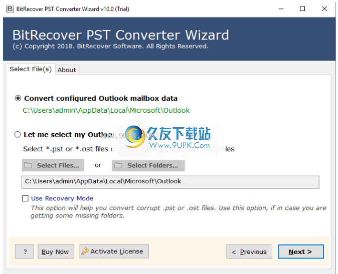 BitRecoverPSTConverterWizard
