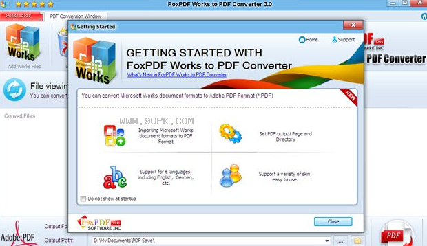 FoxPDF Works to PDF Converter