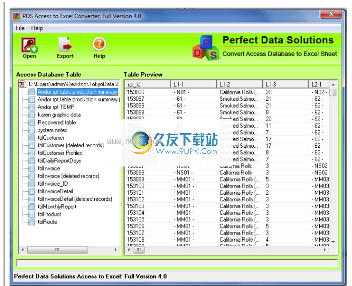 PDSAccesstoExcelConverter