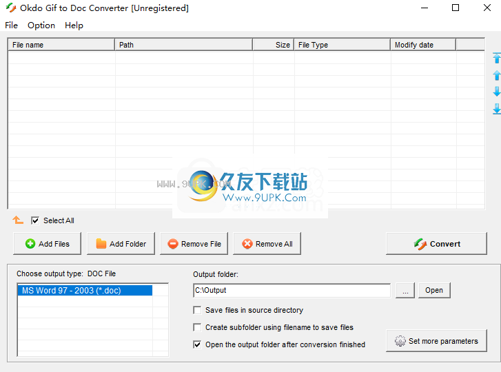 Okdo Gif to Doc Converter