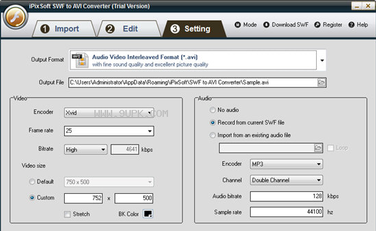 iPixSoft SWF to AVI Converter