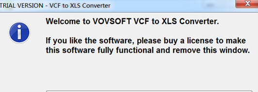 VovSoft VCF to XLS Converter