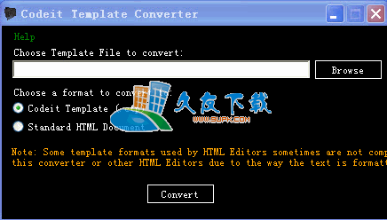 【转换模板为HTML】Codeit Template Converte下载V英文版