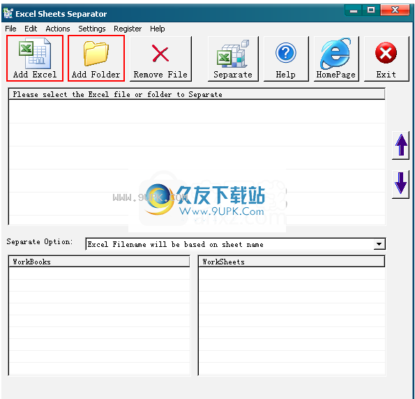 ExcelSheetsSeparator