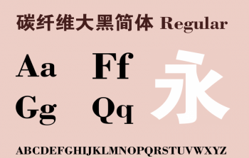 碳纤维正大黑简体