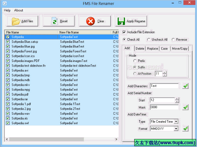 FMS File Renamer 免安装版[文件批量改名工具]