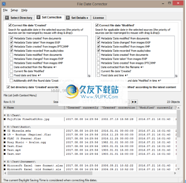 FileDateCorrector