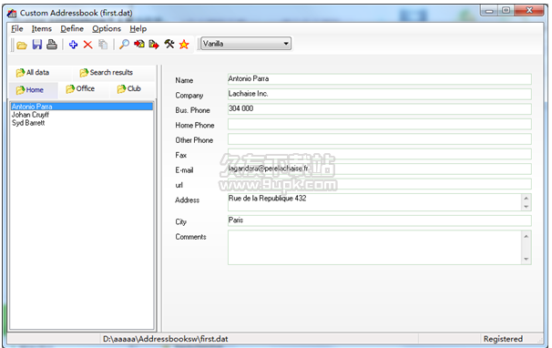 Custom Addressbook 英文