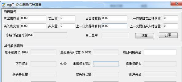 Ag(T+D)当日盈亏计算器