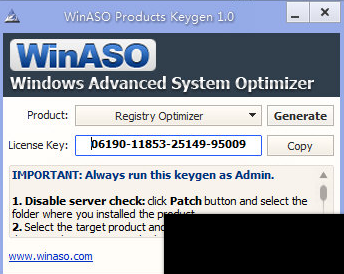 WinASO Products Keygen