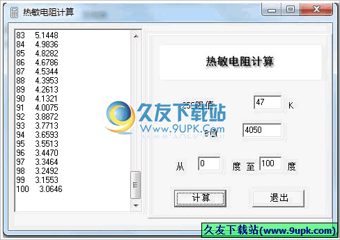 热敏电阻计算器 最新免安装版[热敏电阻计算程序]