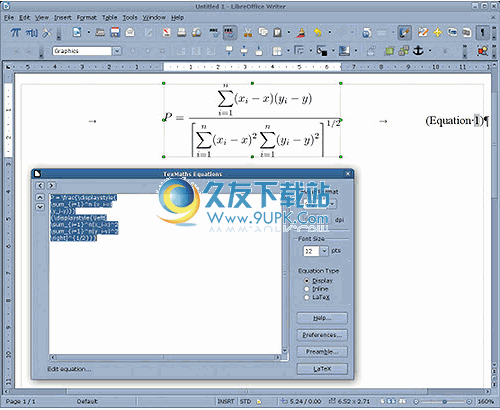 TexMaths下载v英文版_LibreOffice的LaTeX算式插件截图1