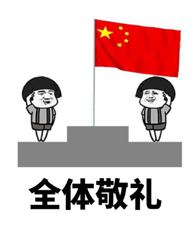 小人升国旗表情包