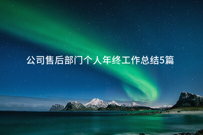 公司售后部门个人年终工作总结5篇