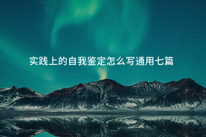 实践上的自我鉴定怎么写通用七篇