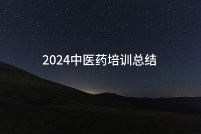 2024中医药培训总结